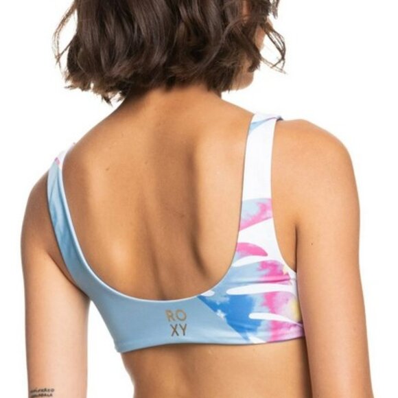 Roxy Pop Surf Bralette Sporty Reversible Bikini Top - Picture 11 of 11